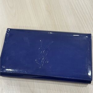 Yves Saint Laurent Shiny Blue Clutch